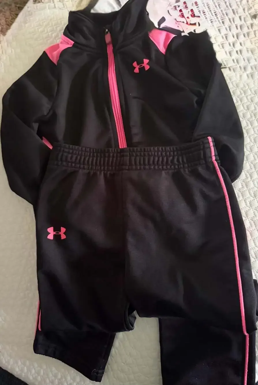Toddler Under Armour Tracksuit Set Black Pink